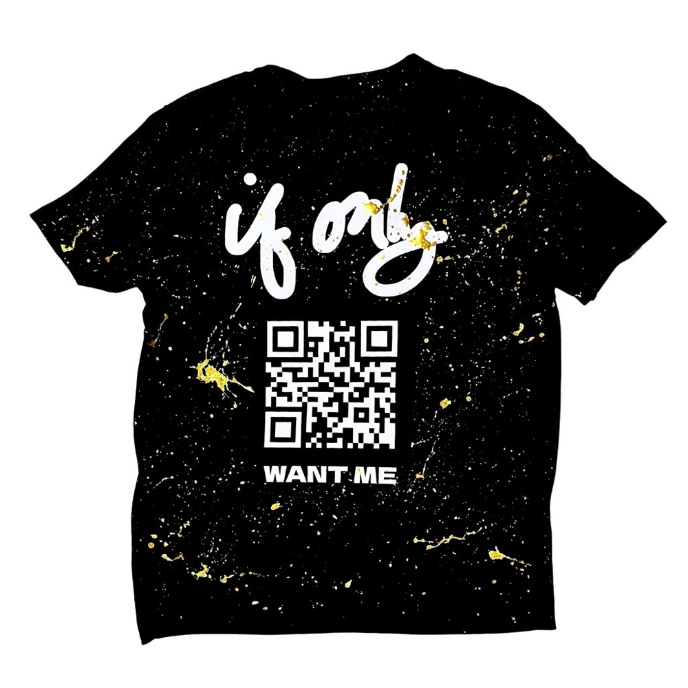 IF ONLY LIMITED EDITION Metallic Gold “WANT ME” Black Crew Neck T Shirt